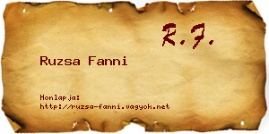 Ruzsa Fanni névjegykártya