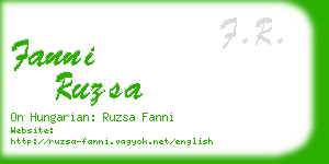 fanni ruzsa business card